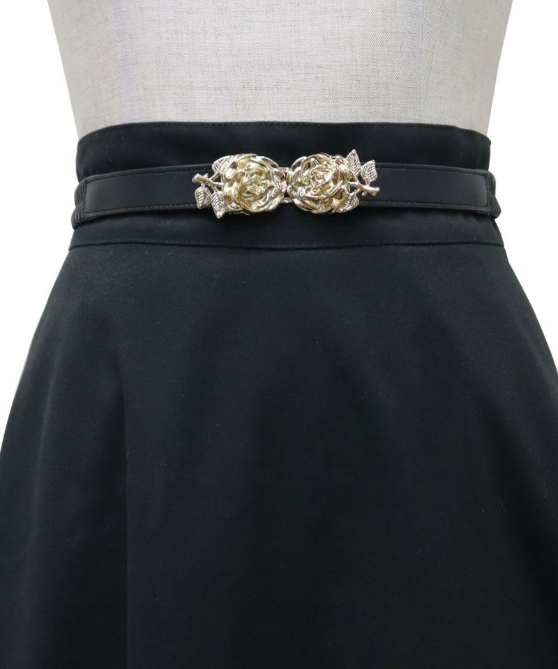 ローズ金具ベルト付きフレアースカート/an another angelus