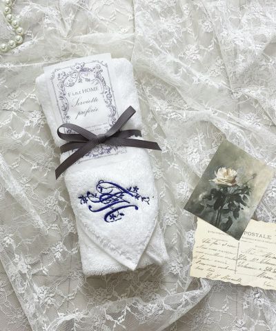 FH embroidered face towel / F i.n.t HOME [41HB12a006]