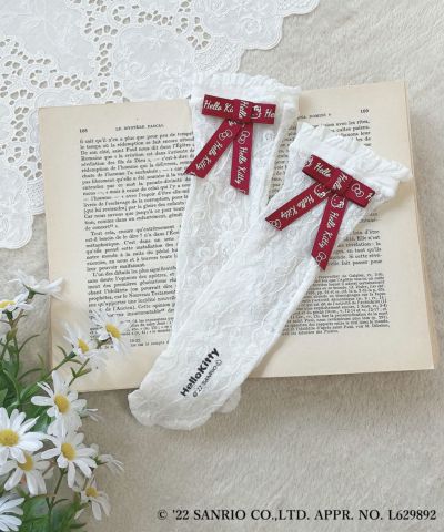 Logo Ribbon Lace Socks / Hello Kitty / Fi.n.t [41AB06e003]