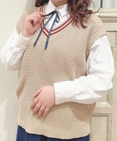 □Lined knit vest/F i.n.t [41AJ02f003]