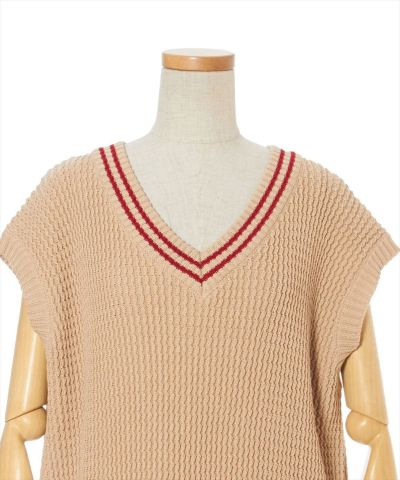 Front up (beige x red)