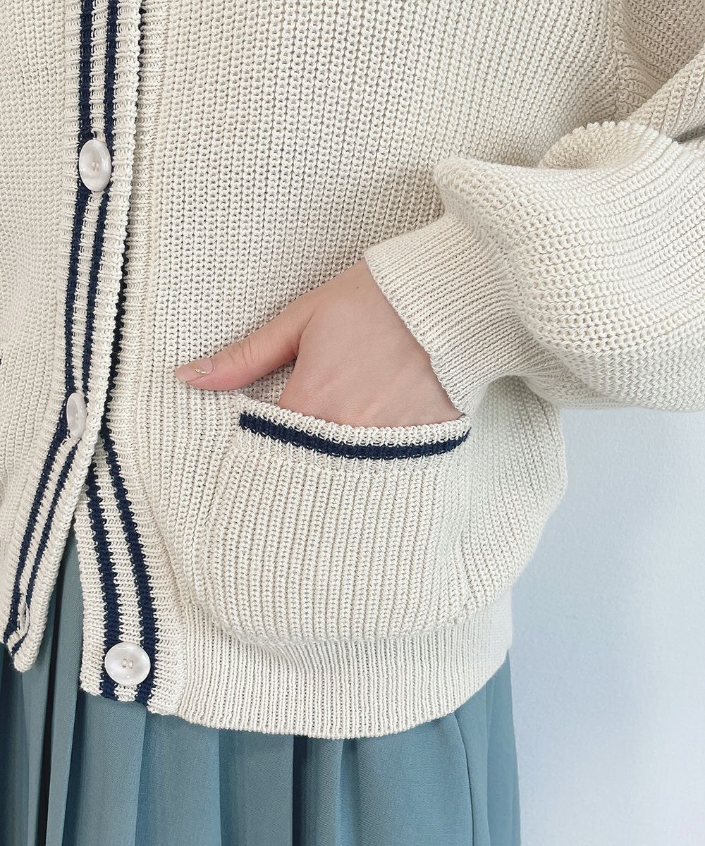 off white×navy / ポケット