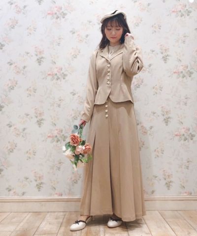 □ Buttoned box tuck long skirt/an another angelus [41BG02q006]