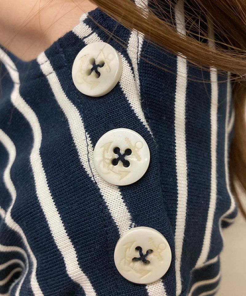 navy × off white / button