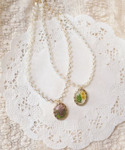 □ドライフラワーフレームネックレス/an another angelus [41BB02a005