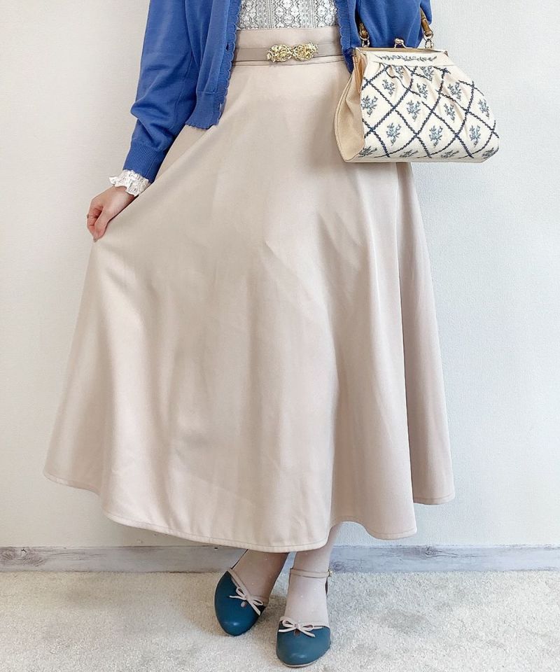 ローズ金具ベルト付きフレアースカート/an another angelus