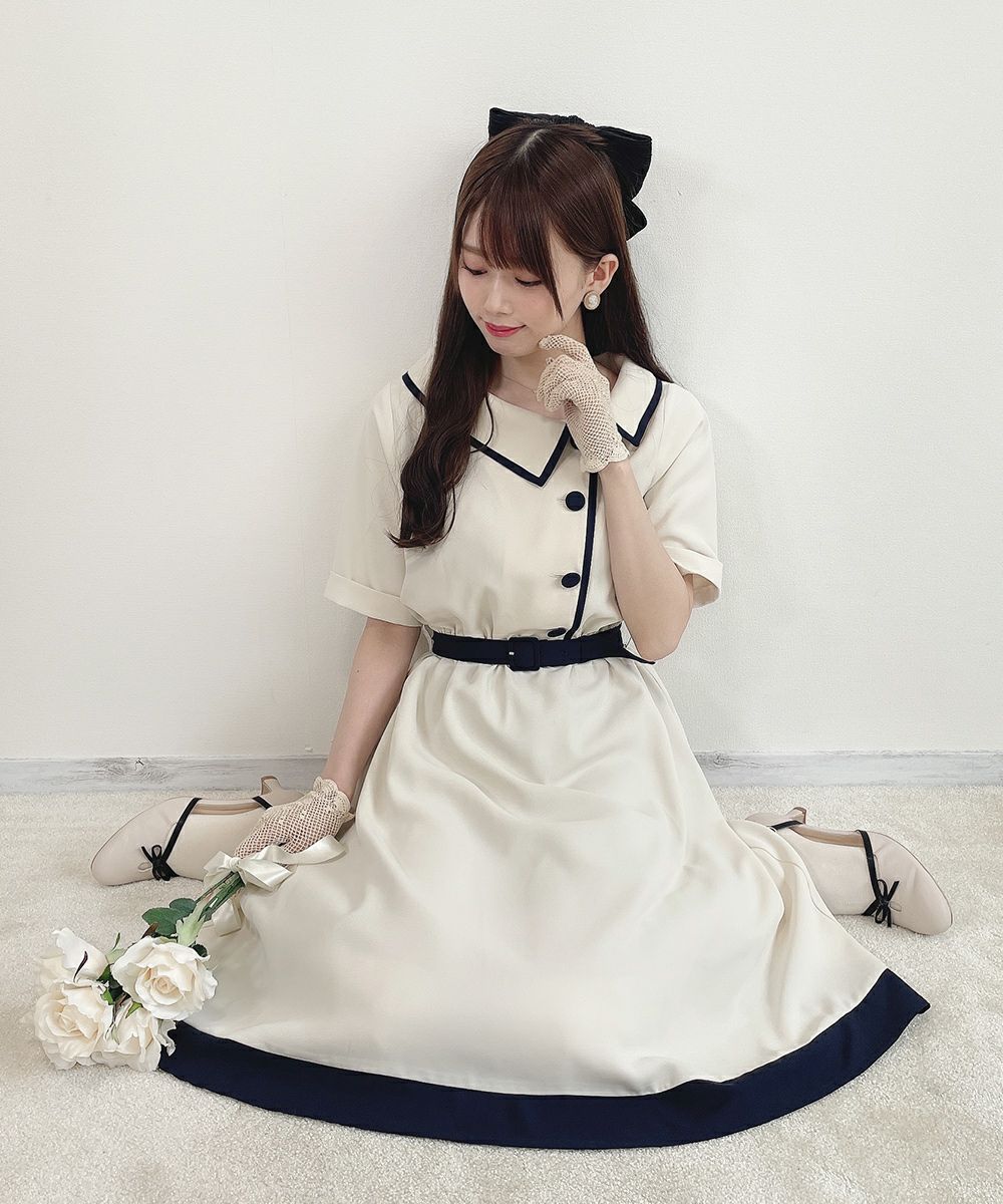 サイド衿バイカラーワンピース/F i.n.t [41AE02h011] | F i.n.t公式