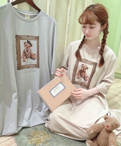 Frame Bear Print Long Dress / F i.n.t HOME [41HE03i004]