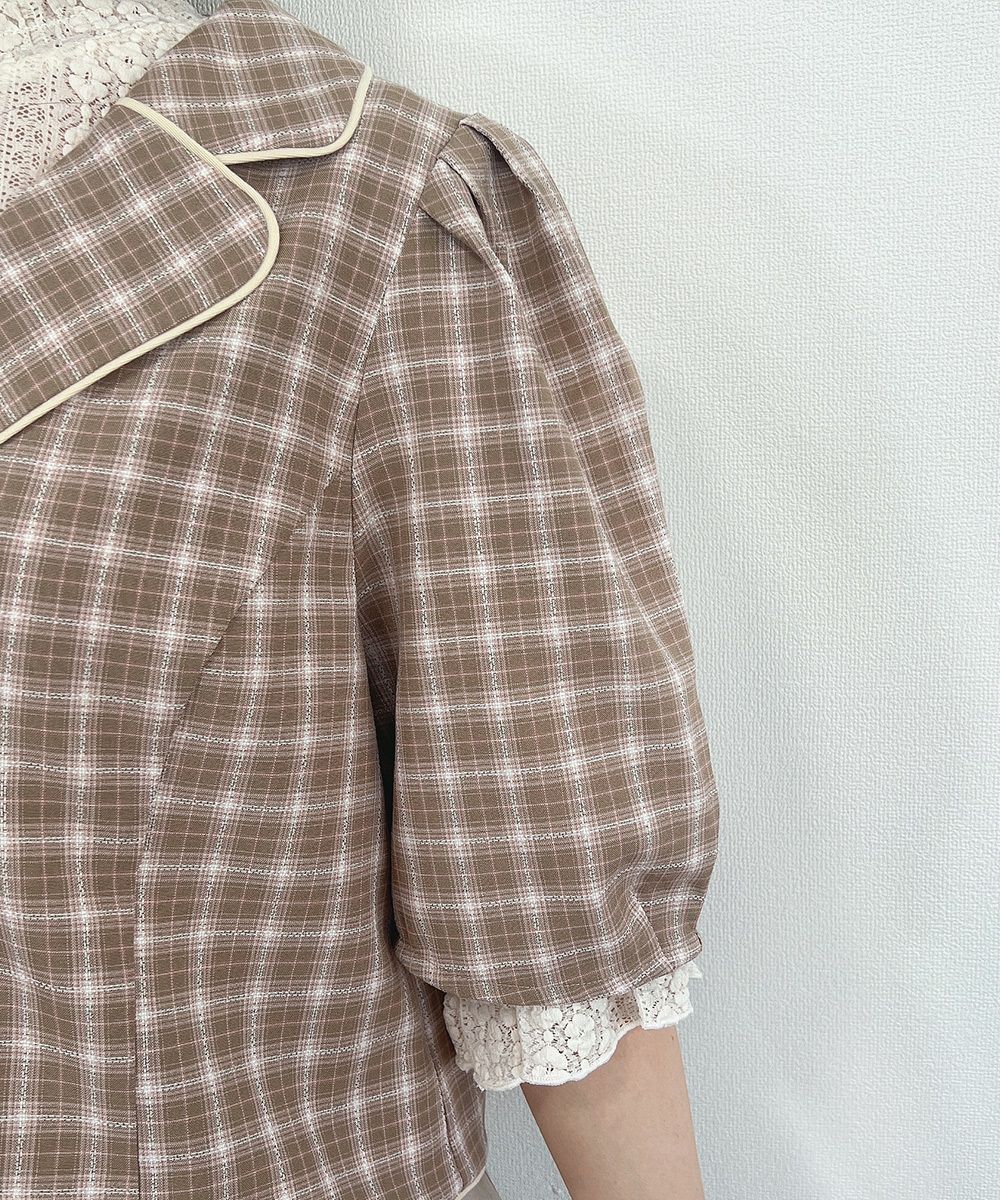 beige×white / 袖