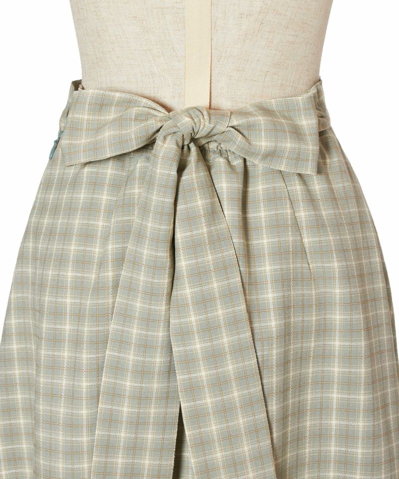 Back ribbon (green x white)