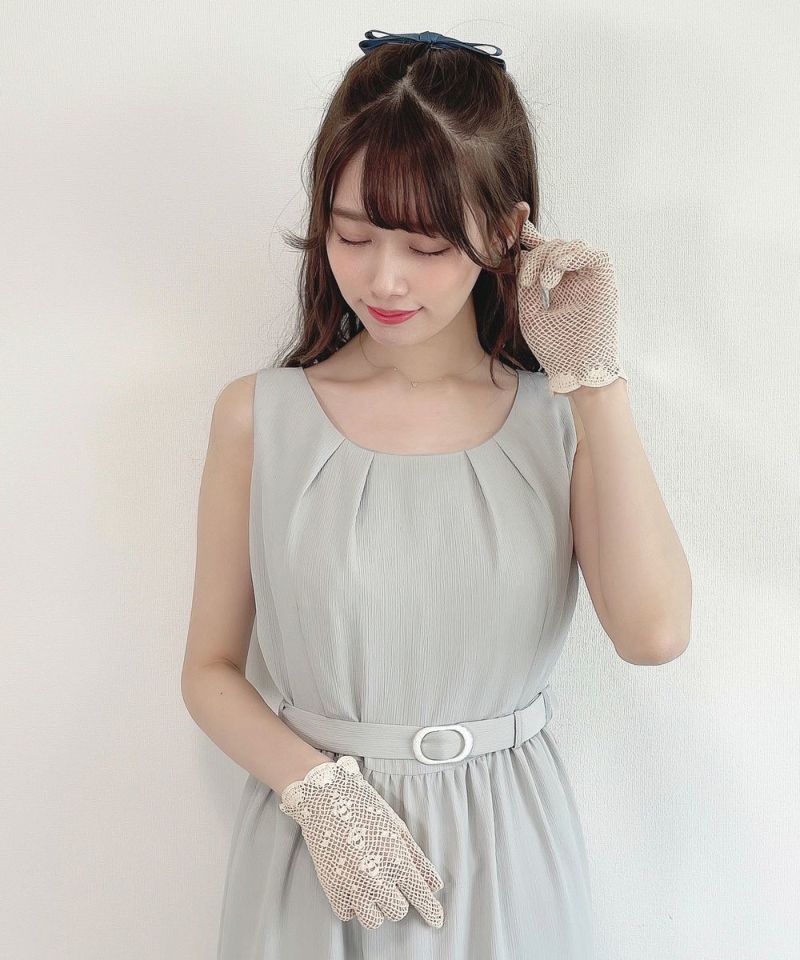 ビアズリー 異素材 後ケープ ワンピース美品 ビアズリー 異素材 後