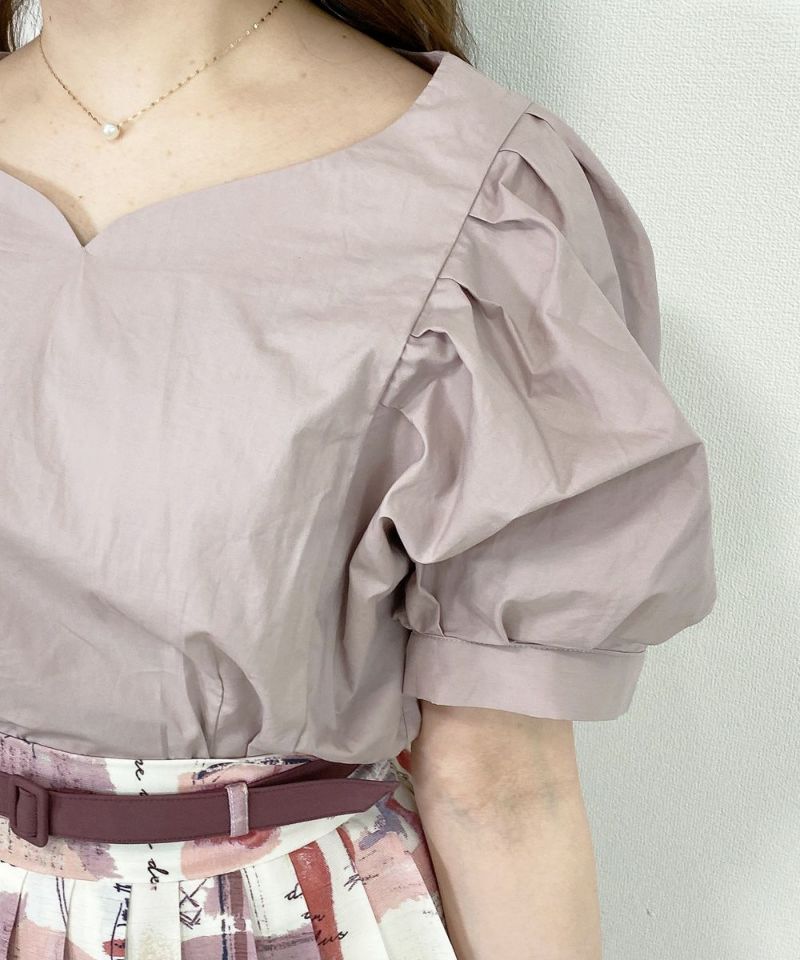 □タックボリュームスリーブプルオーバーブラウス/an another angelus