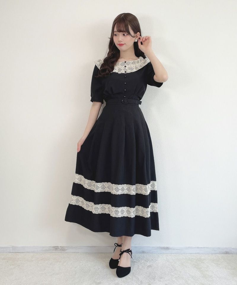 トーションレースライン使いスカート/an another angelus