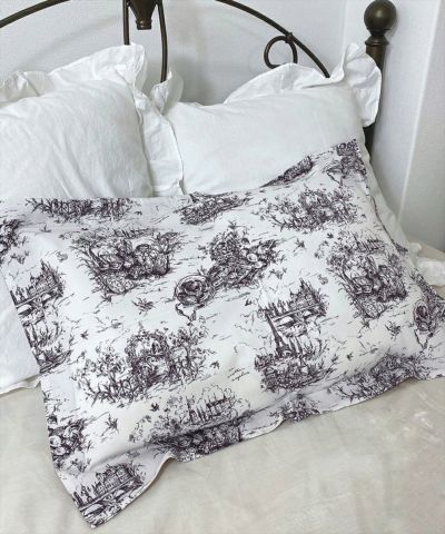 シンプルベッドリネン 182×264 綿 1950年 シャンブルリネン/K114 パリトワル柄ベッドリネンセット/F i.n.t HOME [00HB14a009] | F