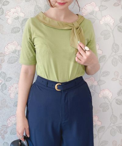 □Side scarf tie cut top/an another angelus [41BI02h001]