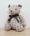 D: Plaid puff sleeve short jacket BEIGE x WH 720