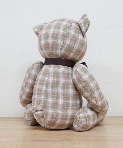 D: Plaid puff sleeve short jacket BEIGE x WH 720
