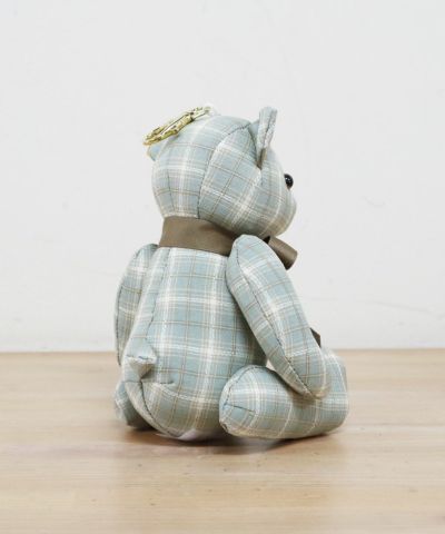 C: Plaid puff sleeve short jacket GREEN x WH 640