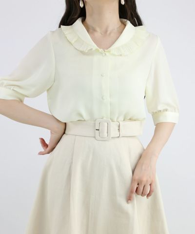 Pleated frilled collar blouse / an another angelus [41BF02h010]