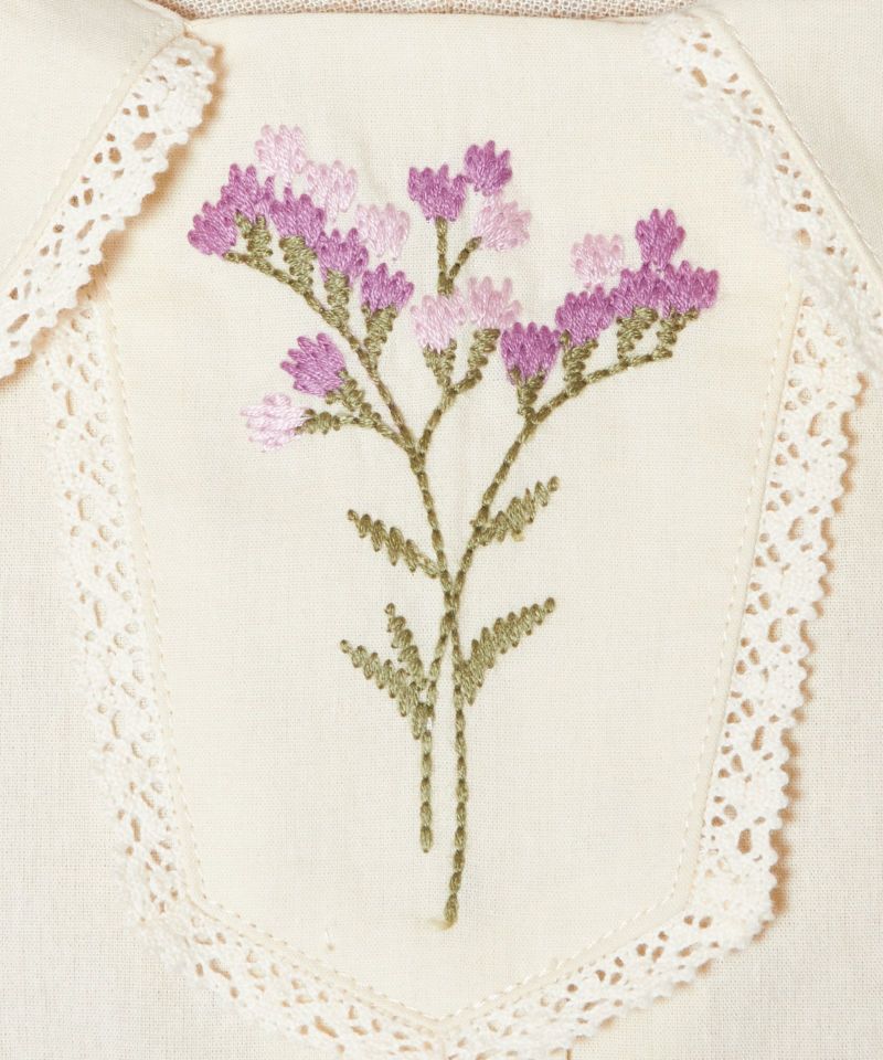 Embroidery up (ivory × purple)