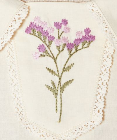 Embroidery up (ivory × purple)