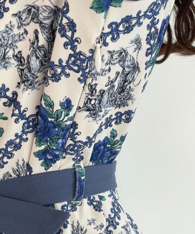 ivory × blue / side fastener