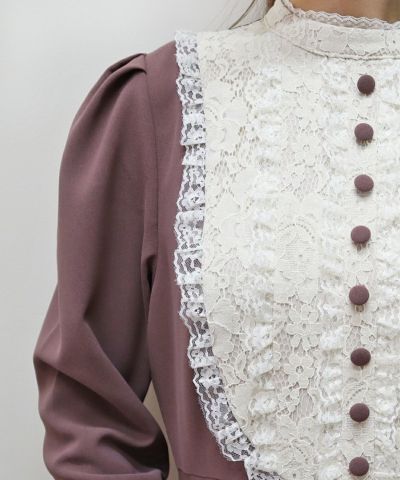 mauve / lace yoke