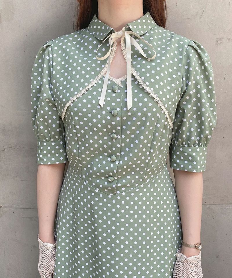 green × white / 153cm / S size wearing
