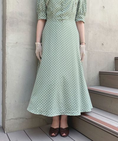 green × white / 153cm / S size wearing