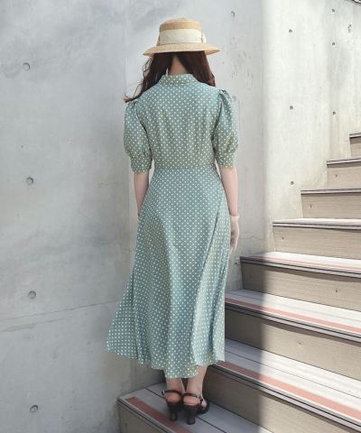green × white / 153cm / S size wearing