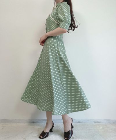 green × white / 162cm / S size wearing