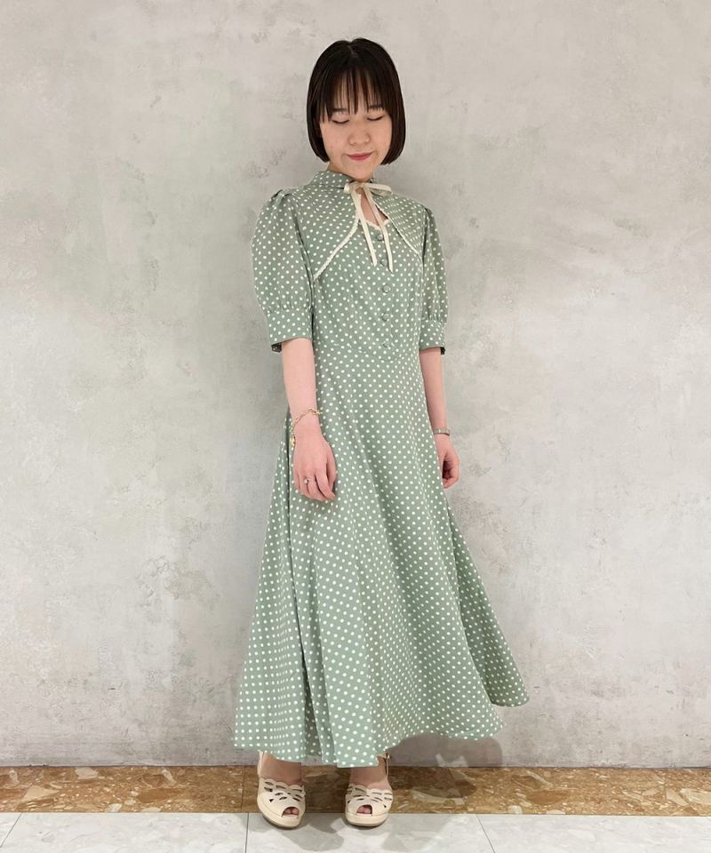 green × white / 149cm / S size wearing