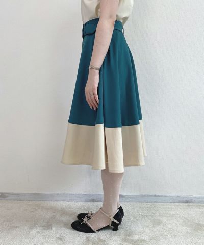 blue green × white / 153cm