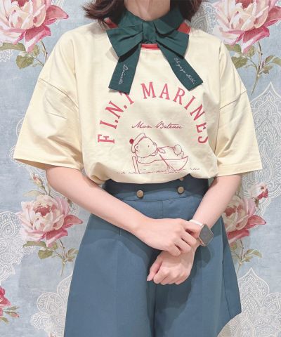ivory × red / 155cm / layered with polo shirt