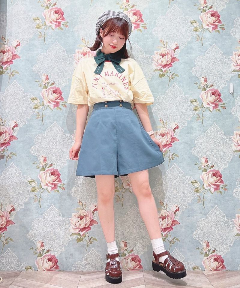 ivory × red / 155cm / layered with polo shirt