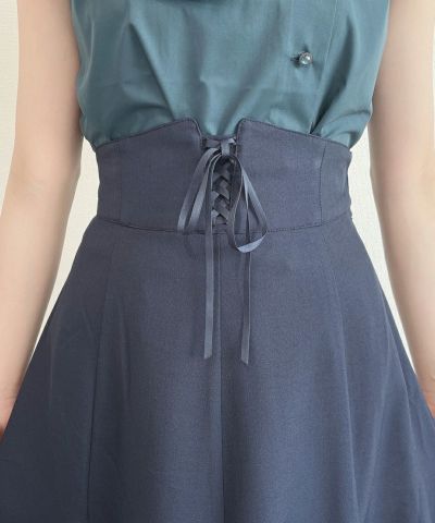 navy / lace up