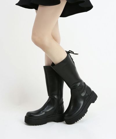 Back lace-up long boots/F int [43AA06d005]