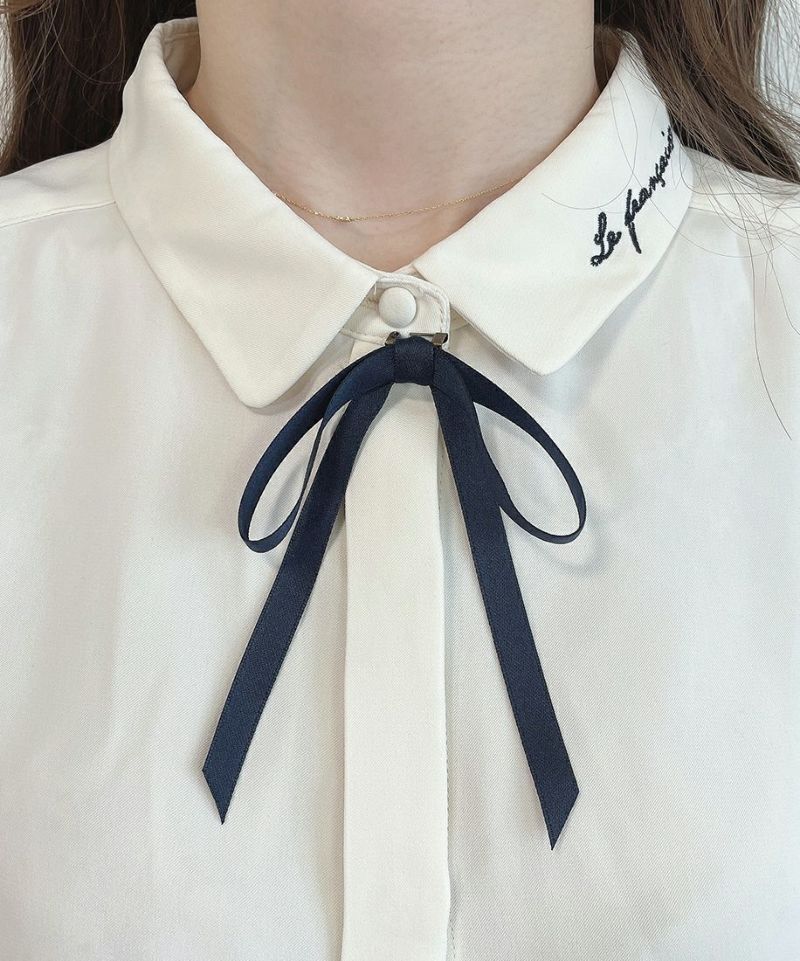 リボンタイ付きロゴ刺繍衿ブラウス/F i.n.t [43AF02h005] | F