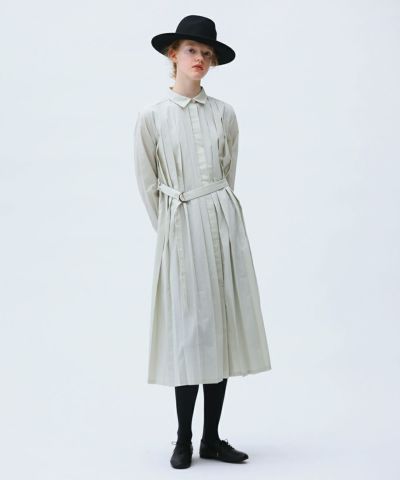 Pleated long shirt dress / COUPE LE COEUR [43PE03j001]