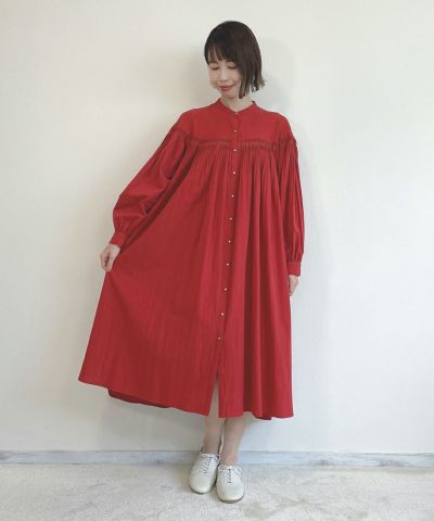 Torsion Pin Tuck Volume Shirt Dress / COUPE LE COEUR [43PE03j002]