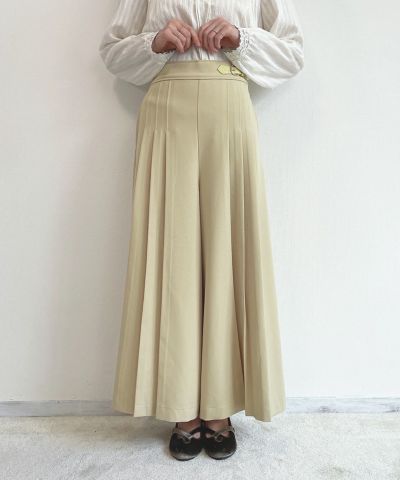 □Side buckle pleated wide pants/an another angelus [43BH03q001]