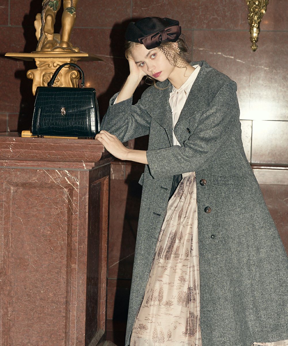 サイドビッグカラーツイードコート/an another angelus [43BD03j006