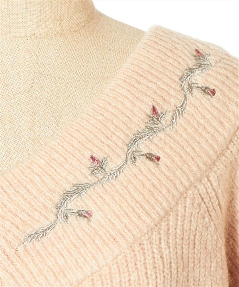 刺繍アップ (pink beige)