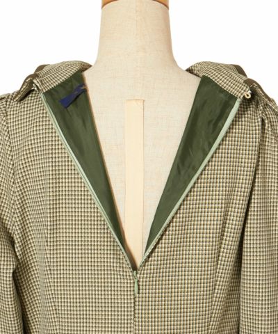 Back zipper (beige×green)