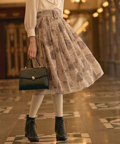 British Toile Sheer Tuck Skirt/an another angelus [44BG02p018]