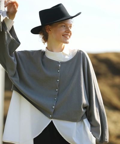 2way poncho knit cardigan/COUPE LE COEUR [43PJ04i001]