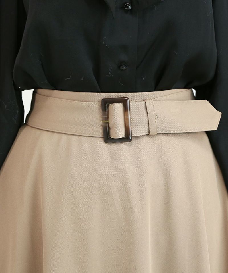 ベルト付きバックラッフルフレアースカート/an another angelus