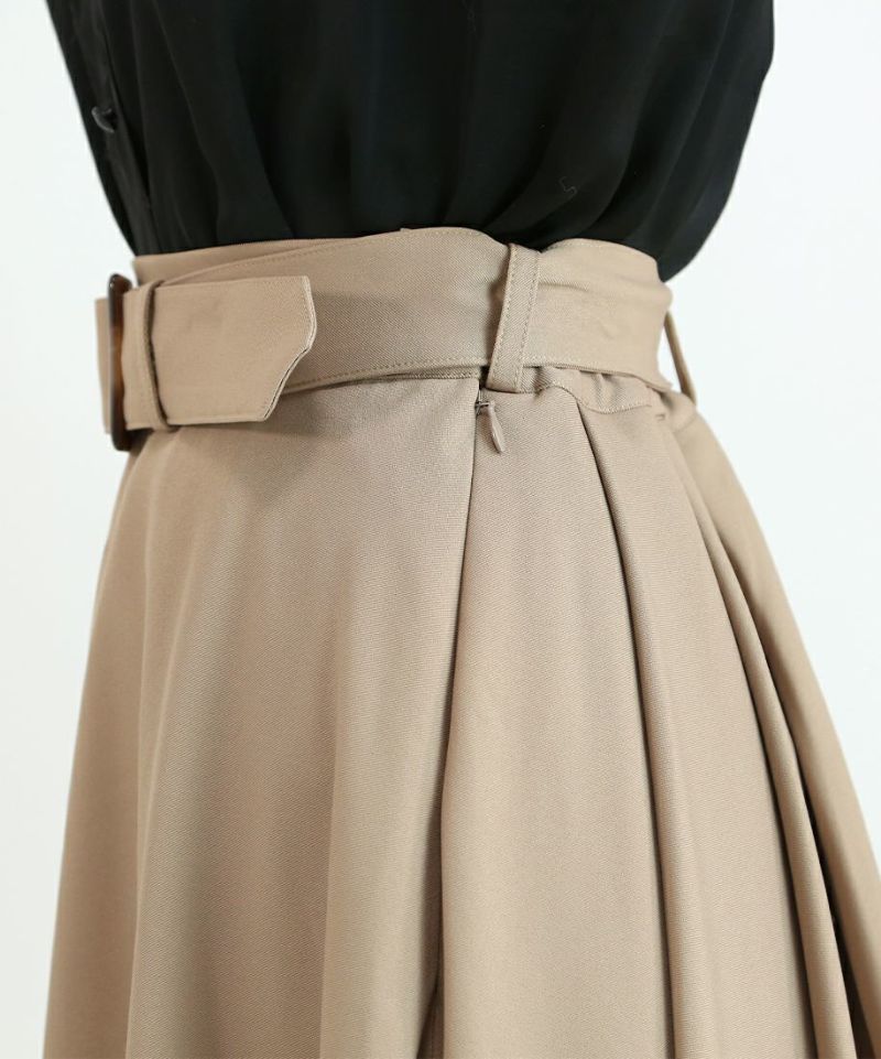 ベルト付きバックラッフルフレアースカート/an another angelus