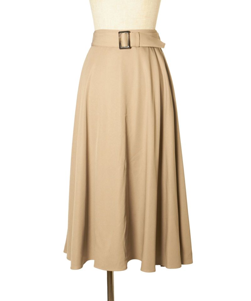 ベルト付きバックラッフルフレアースカート/an another angelus