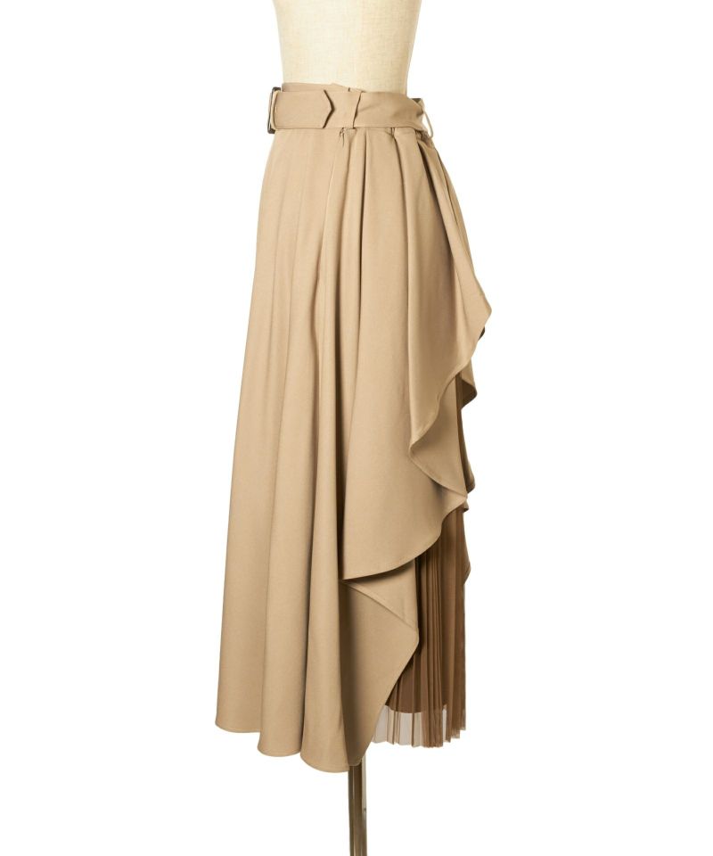 ベルト付きバックラッフルフレアースカート/an another angelus